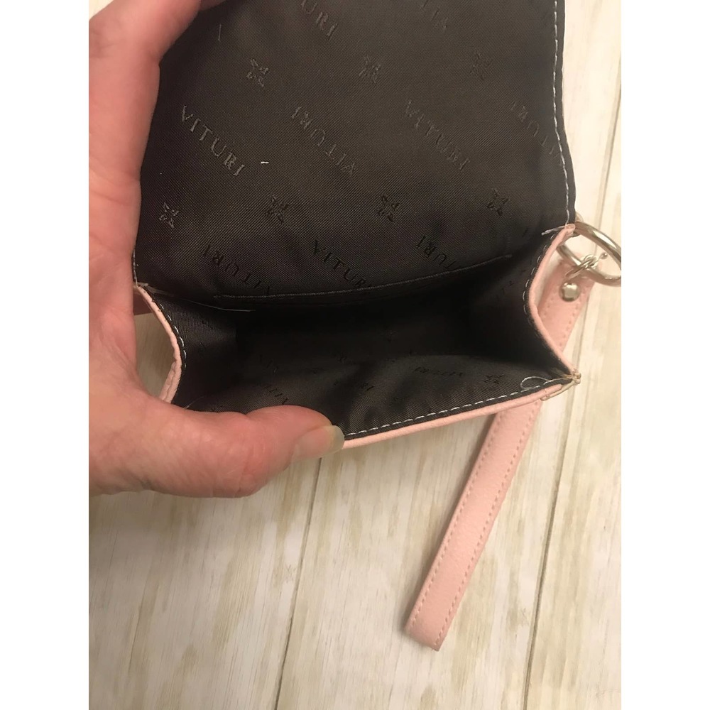 Pink Vituri Leather Wristlet